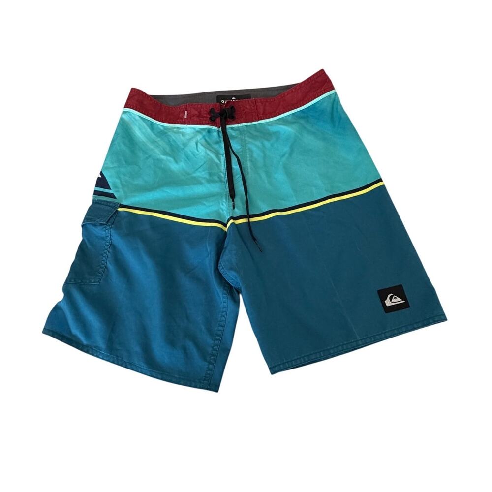 Quiksilver Color Block Boardshorts Men’s Size 30 Summer Beach Vacation